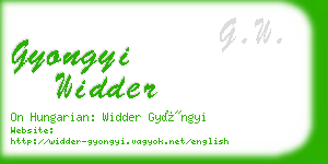 gyongyi widder business card